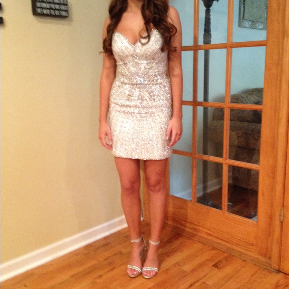 Jovani hand beaded cocktail dress